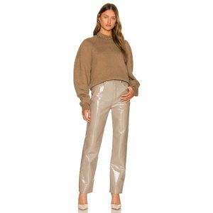 Agolde Leather 90s Pinch Waist Pants in Quail Patent Leather Size 30